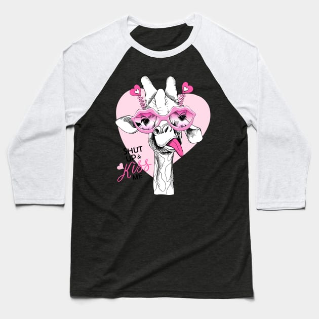 Kiss Me valentine's day Baseball T-Shirt by Alimator